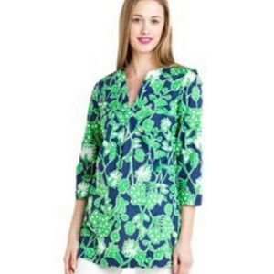 Lilly Pulitzer Josie Tunic Bright Navy Bloomers L